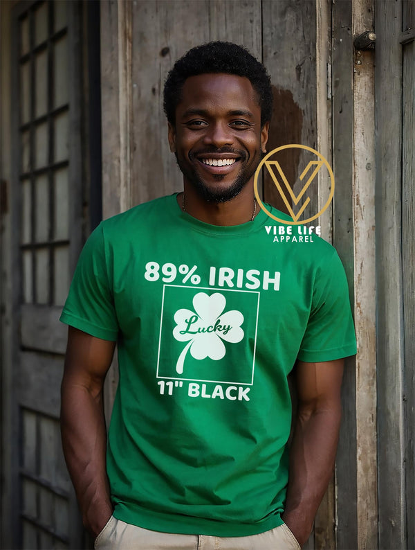89% Irish - 11" Black - Unisex Softstyle Crewneck Tee