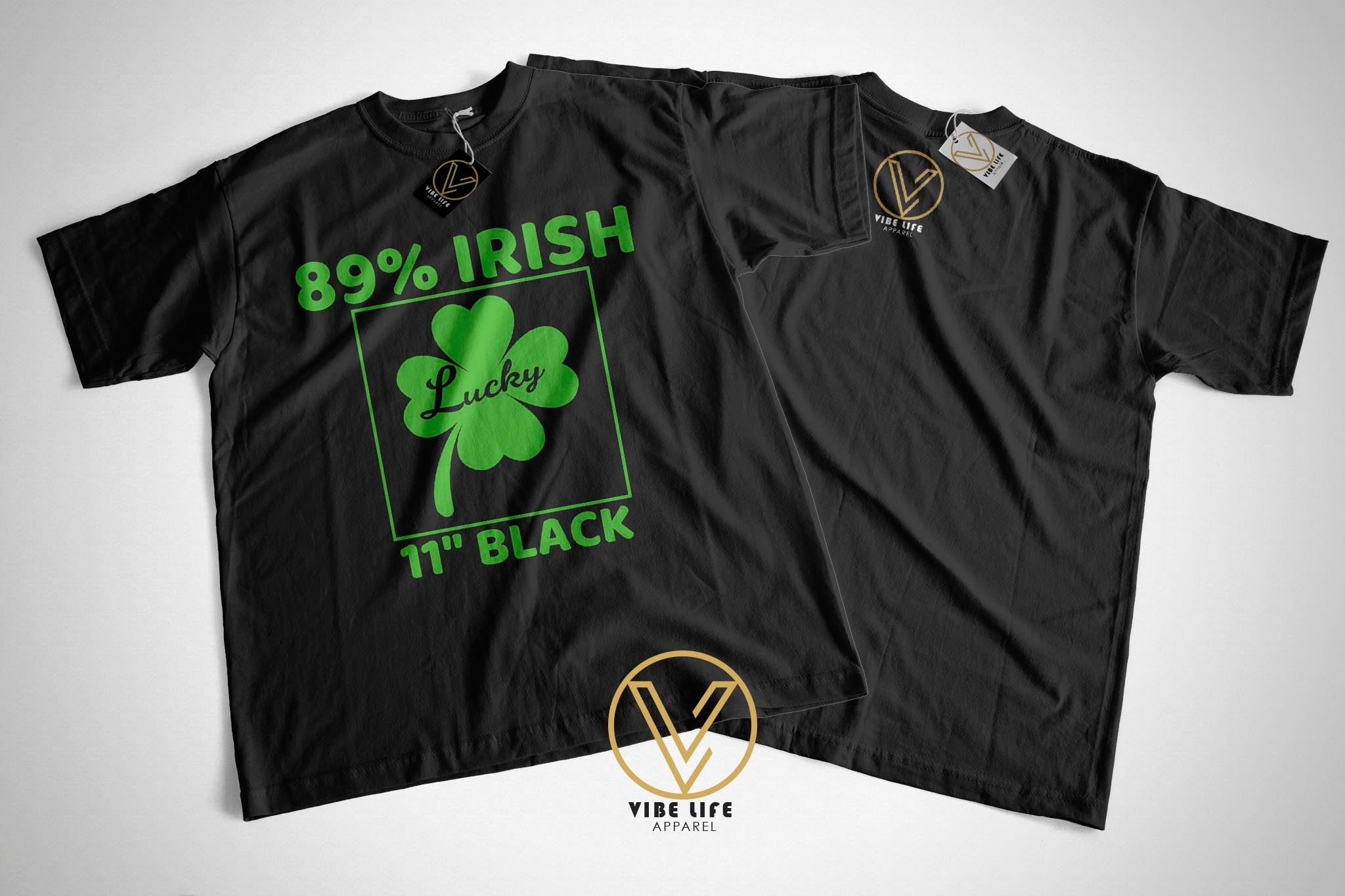 89% Irish - 11" Black - Unisex Softstyle Crewneck Tee