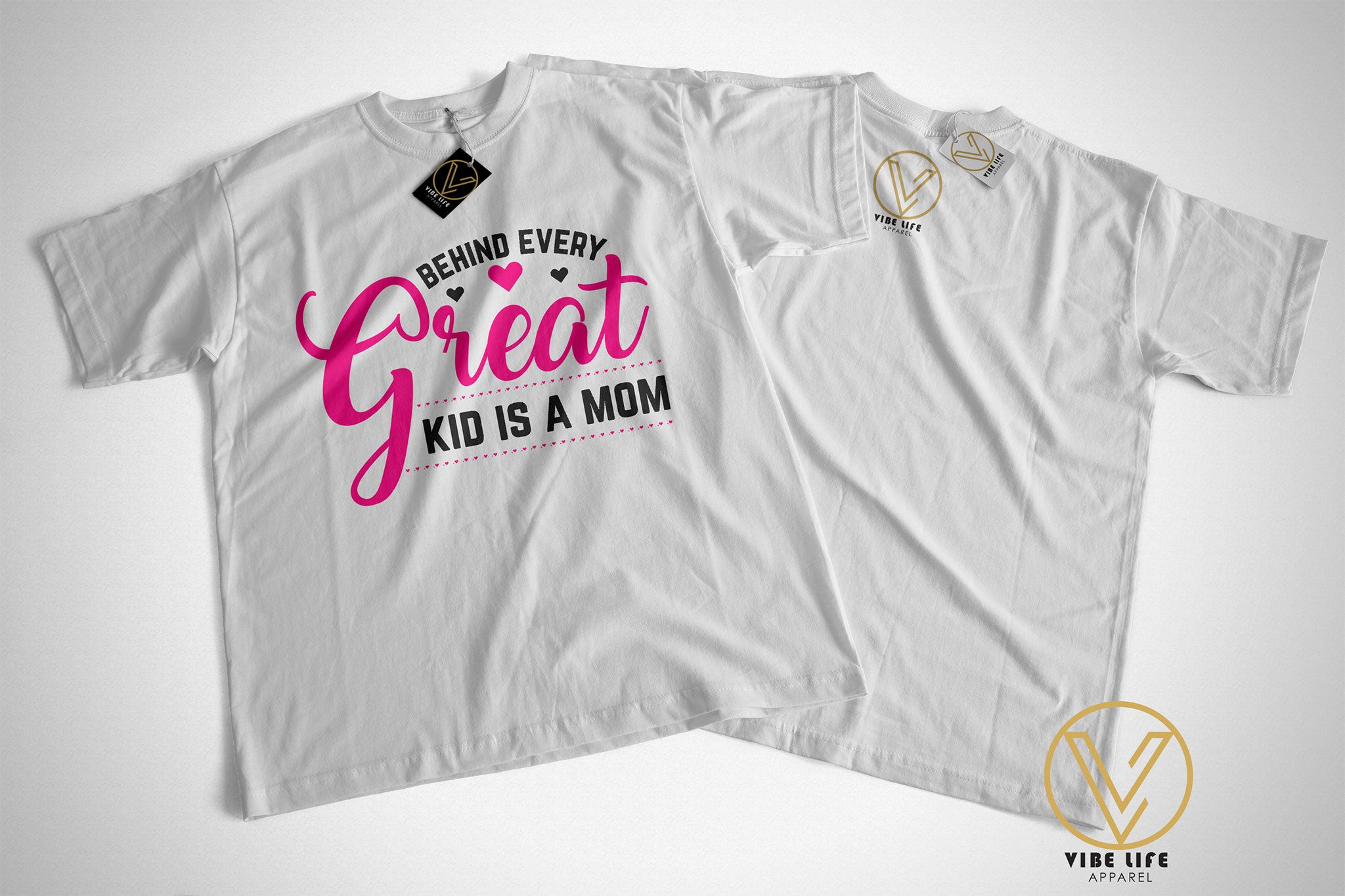 Behind Every Great Kid is a MOM - Unisex Softstyle Crewneck Tee