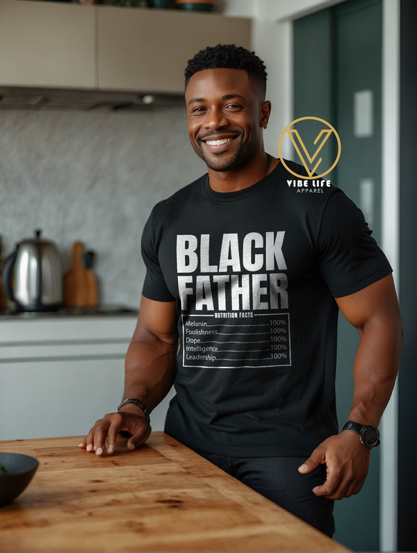 Black Father Nutrition Facts - Unisex Softstyle Crewneck Tee