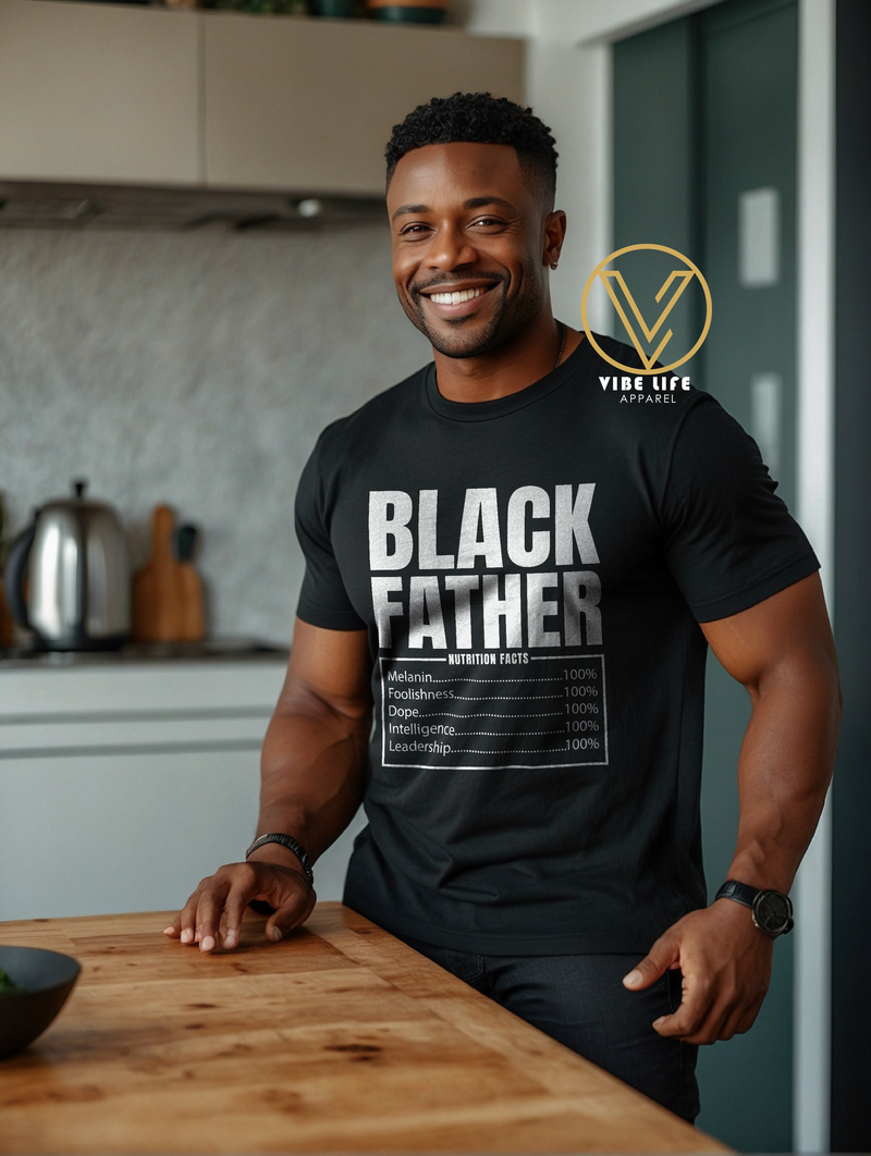 Black Father Nutrition Facts - Unisex Softstyle Crewneck Tee
