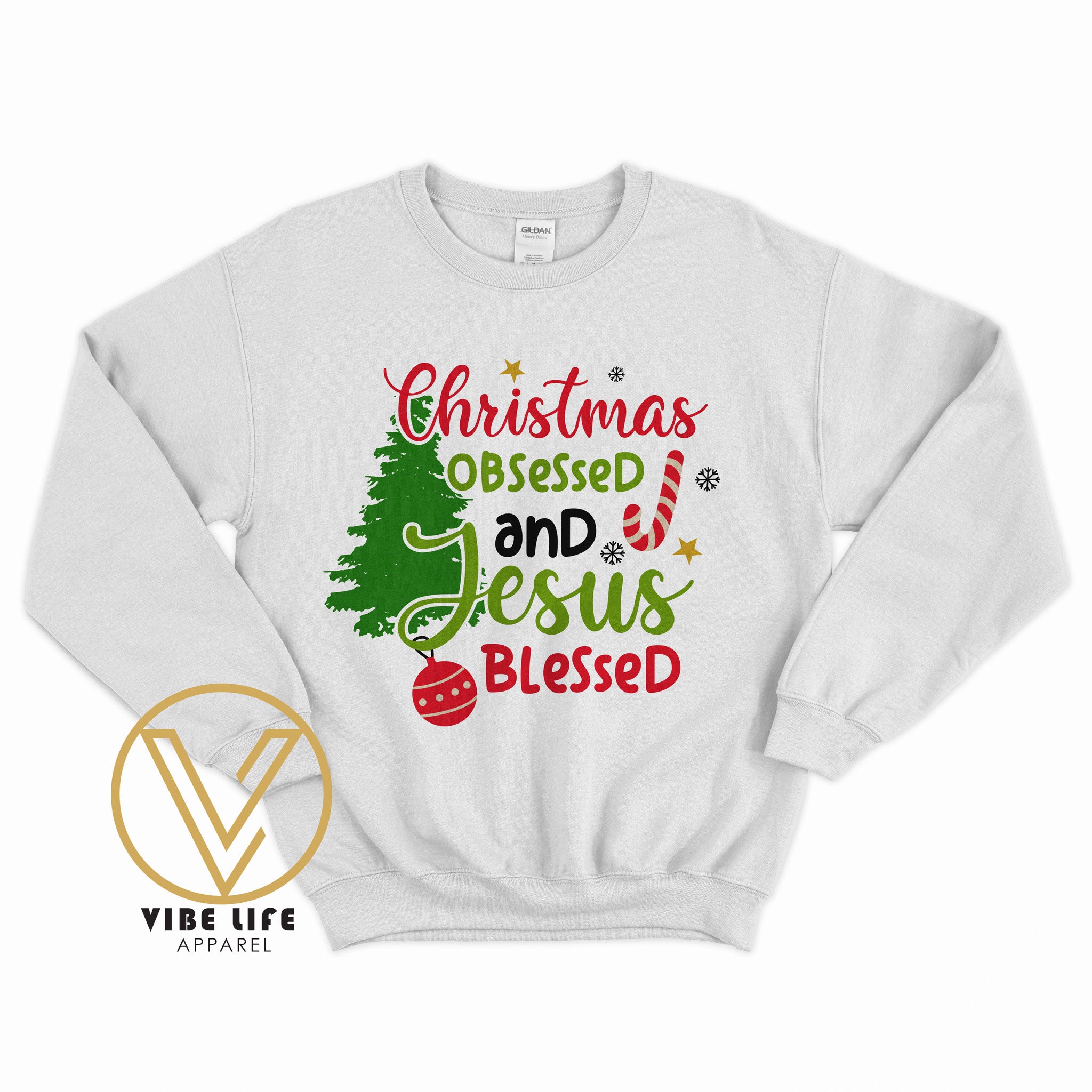 Christmas Obsessed and Jesus Blessed - Sweatshirt