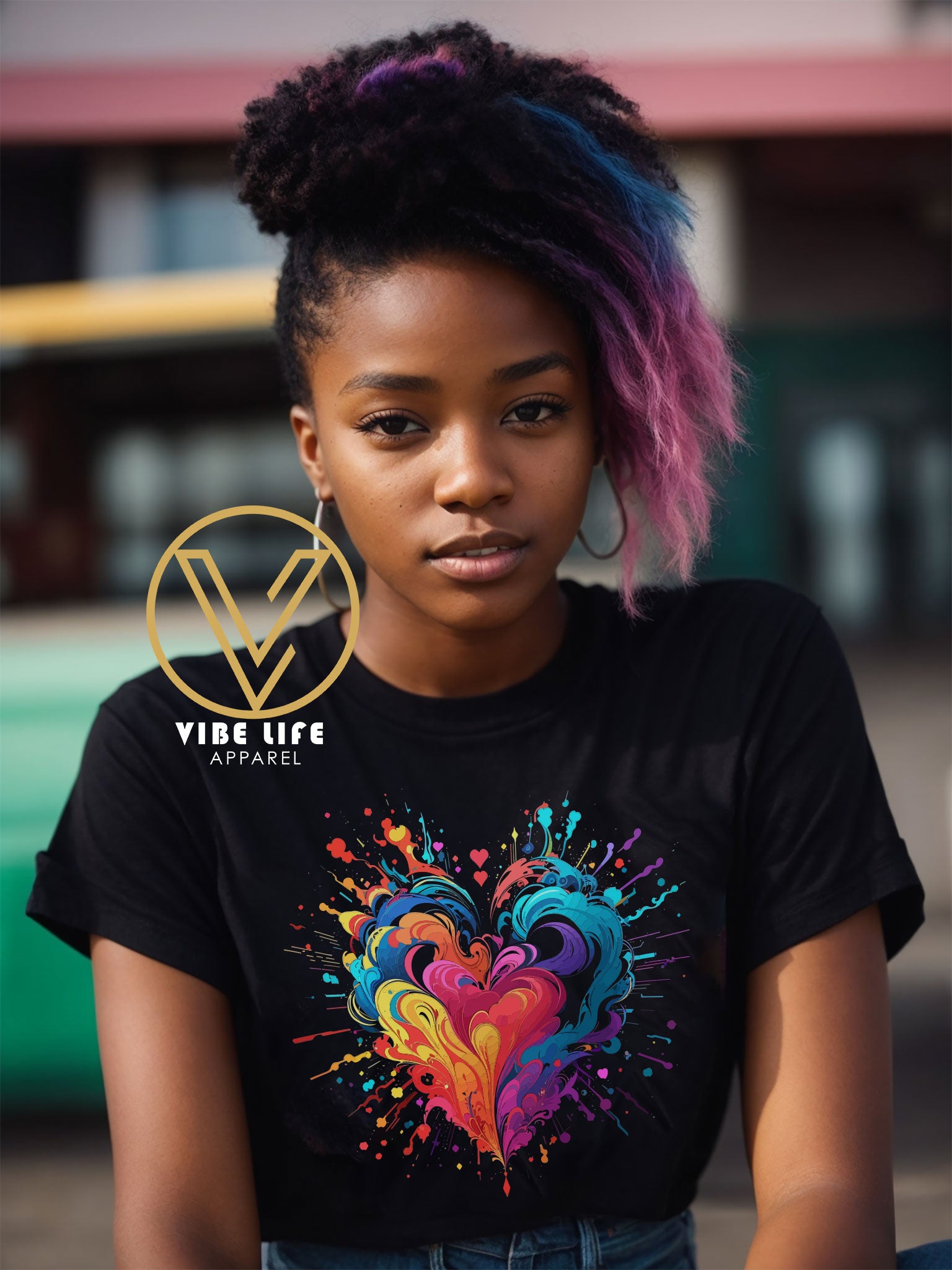 A Colorful Heart - Unisex Softstyle Crewneck Tee