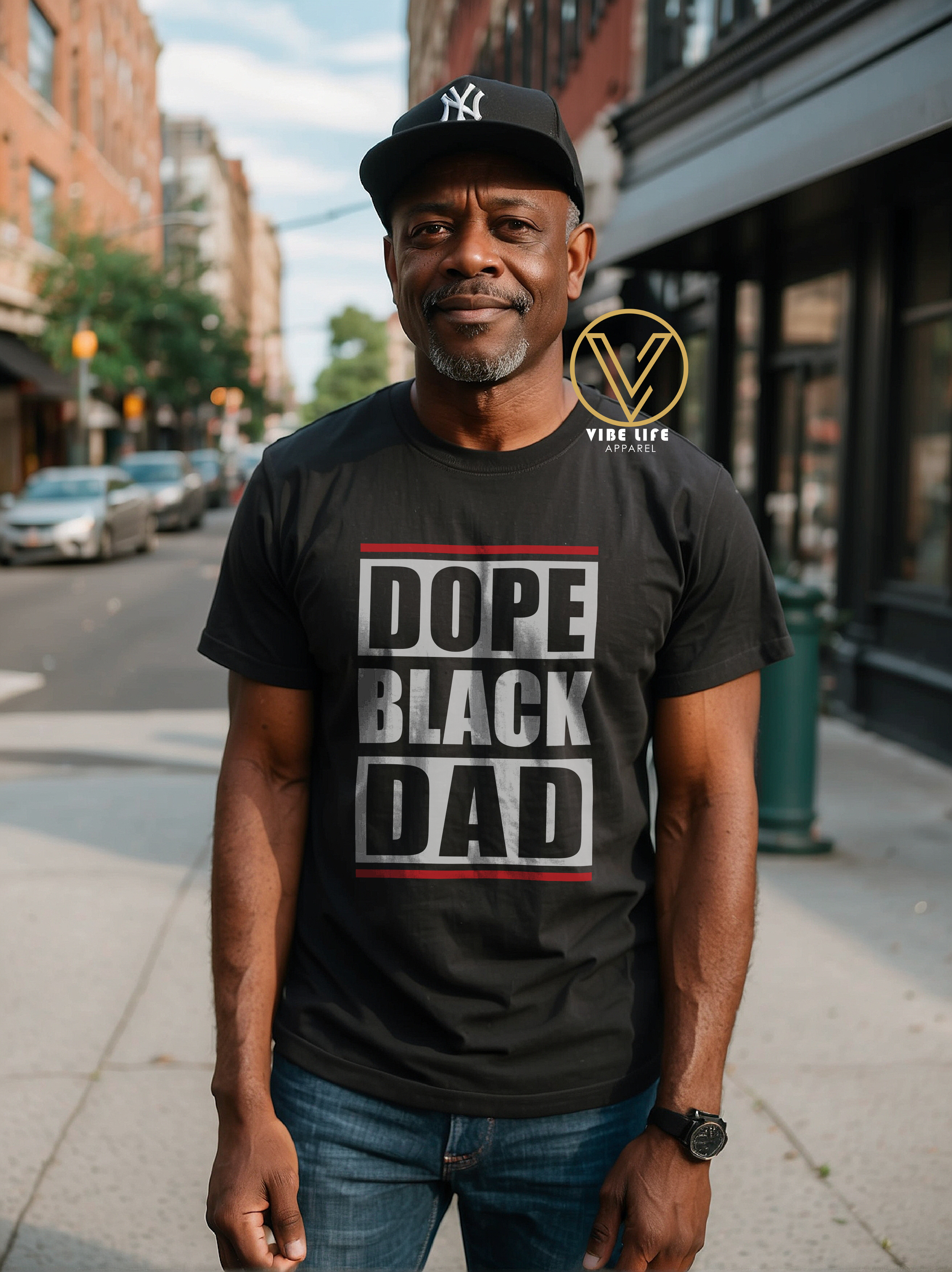 DOPE Black Dad Hip Hop - Unisex Softstyle Crewneck Tee