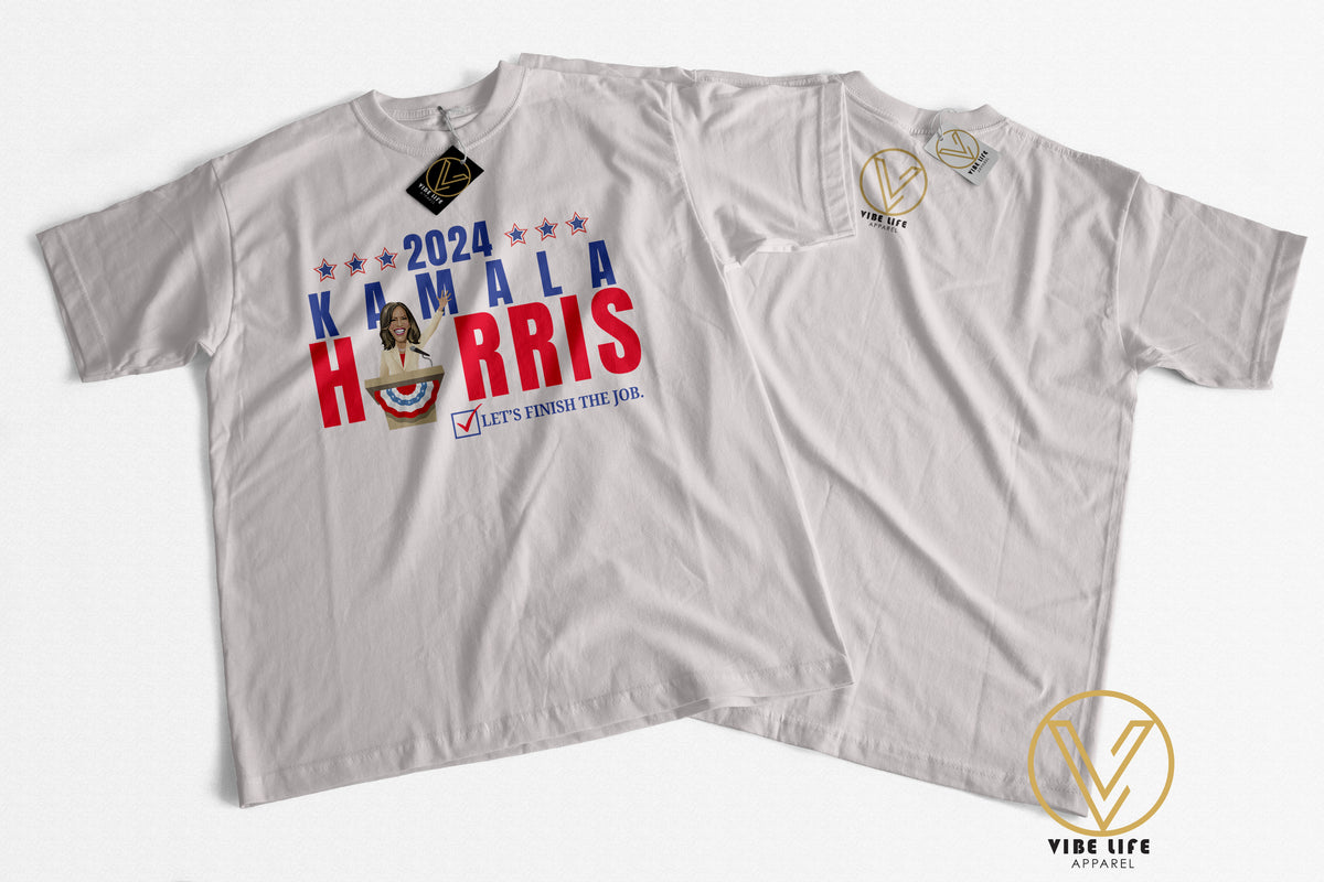 Kamala Harris - Let's Finish The Job - Adult Unisex Tee