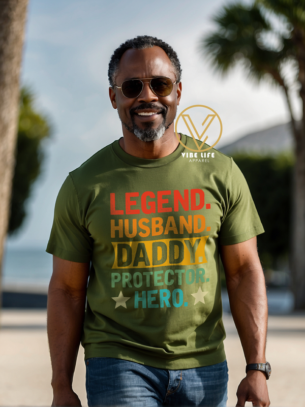 Legend. Husband. Daddy. Protector. Hero. - Unisex Softstyle Crewneck Tee