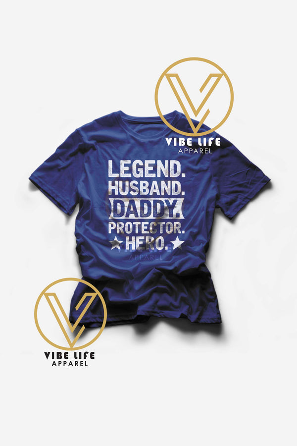 Legend. Husband. Daddy. Protector. Hero. - Unisex Softstyle Crewneck Tee