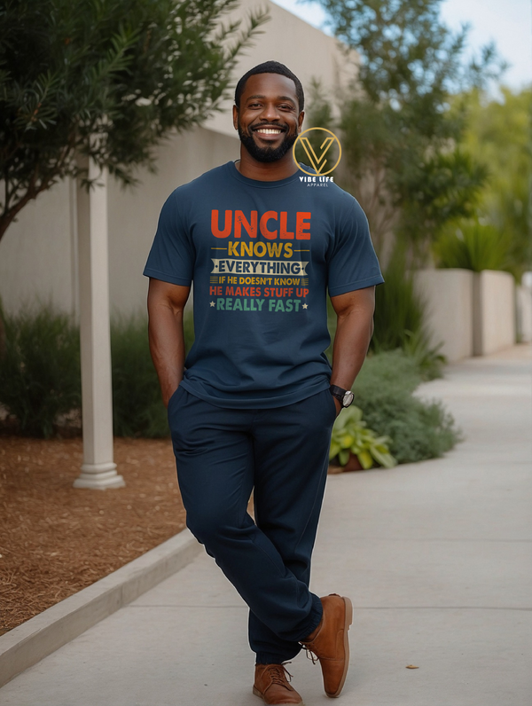 Uncle Knows Everything or Makes It Up! - Unisex Softstyle Crewneck Tee