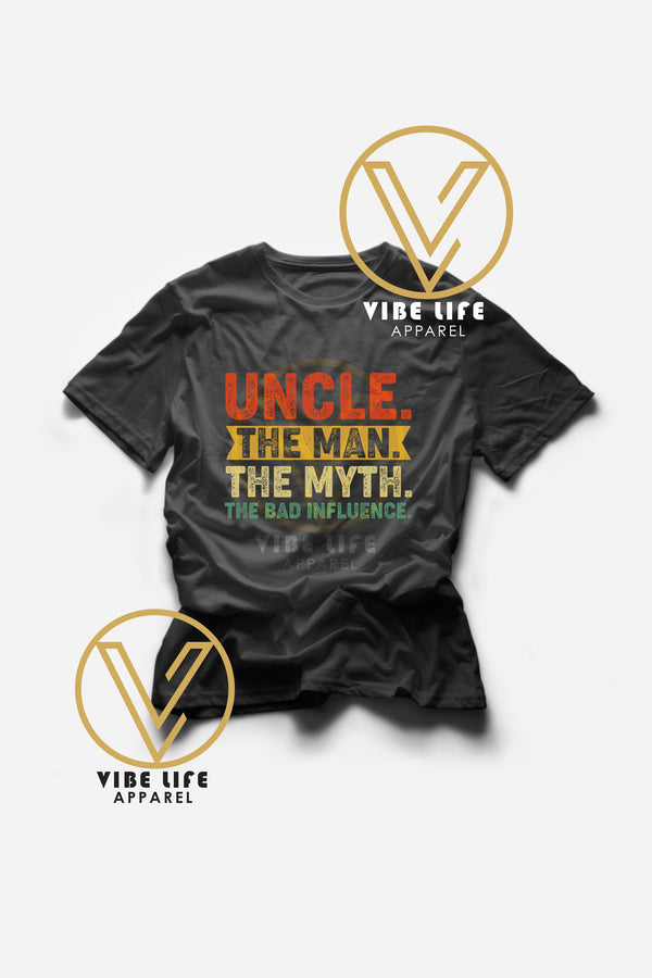 Uncle. The Man. The Myth. The Bad Influence - Unisex Softstyle Crewneck Tee