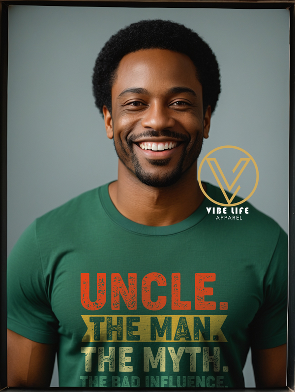 Uncle. The Man. The Myth. The Bad Influence - Unisex Softstyle Crewneck Tee
