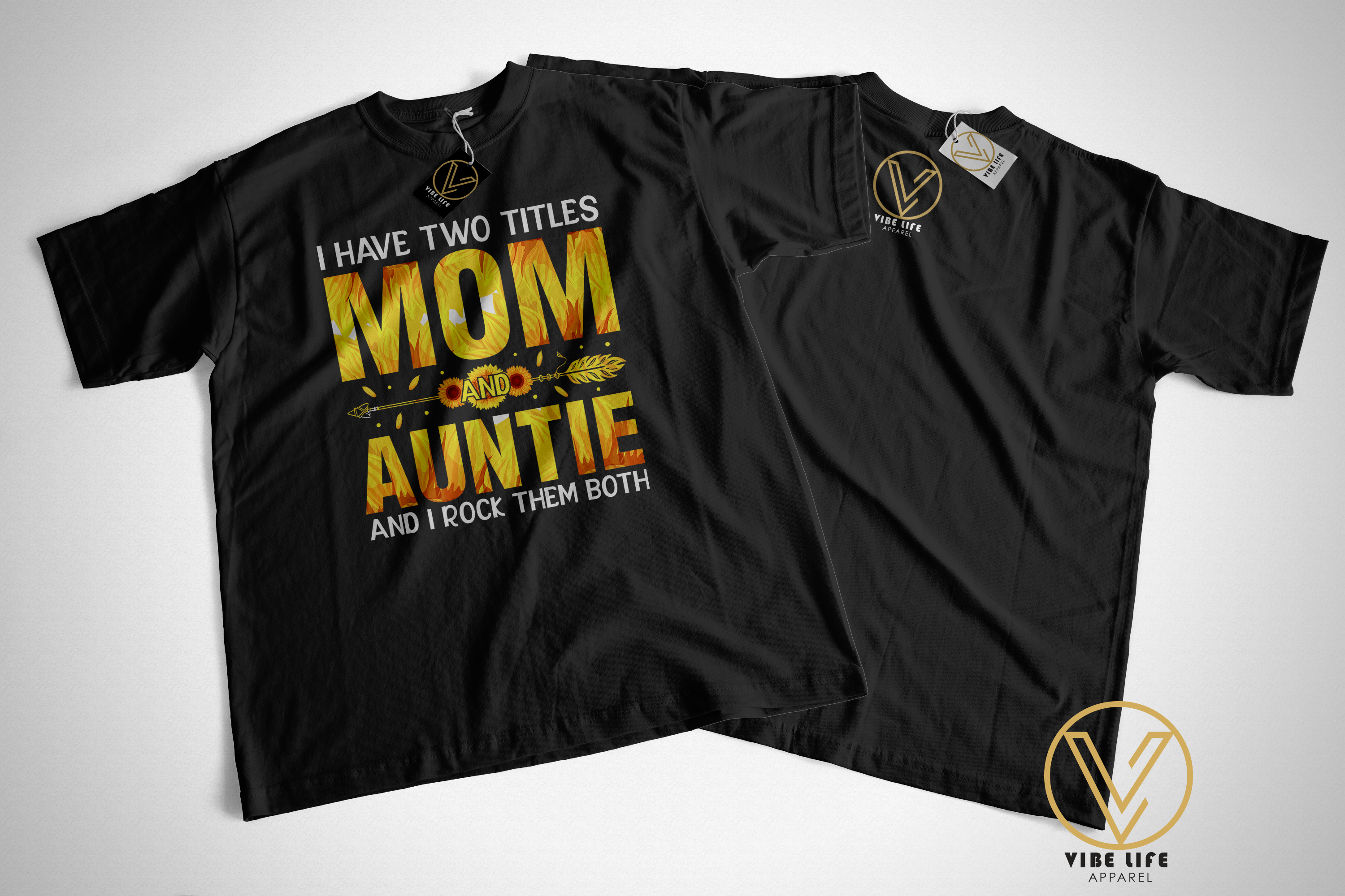 Two Titles - Mom and Auntie - Unisex Crew Neck Tee